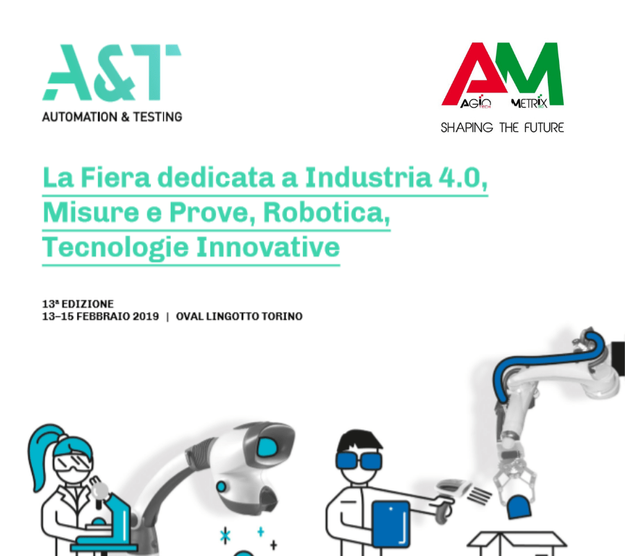 Agiometrix è presente all'Automation & Testing di Torino presso il Lingotto dal 13 al 15 febbraio